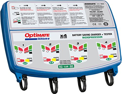 Tecmate OptiMATE Lithium 4-bank x 4s 0.8A, TM-485, 4-bank x 8-step 12.8/13.2V 0.8A Battery saving charger-tester-maintainer