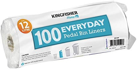 200 White Value 12L Pedal Bin Liners Rubbish Refuse Bags 40x40cm