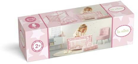 La Nina - Letto da Viaggio Carlota (53X32X32 Cm) Bambole, Colore Rosa, 53 x 32 x 32 cm (Diset 60408)