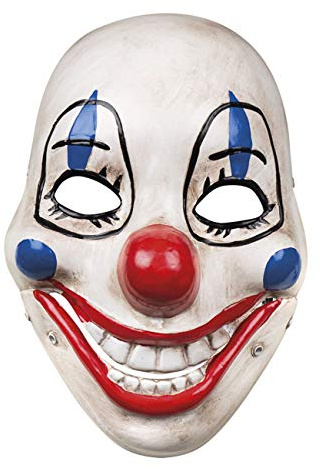 Boland - Maske Scary Clown, beweglich | Gesichtsmaske für Horror Kostüm, Halloween, Karneval und Mottoparty, Zombie, Dämon