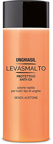 Unghiasil - Levasmalto Protettivo AntiOx, Rimozione Smalto Delicata, con Olio di Mandorle Dolci e Vitamina E, Azione Protettiva, per Unghie Sane e Protette, Flacone da 150 ml