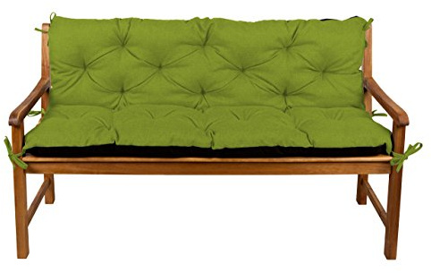Gutekissen® Cuscino per panchina, Cuscino per seduta, Cuscino per schienale, Cuscino da giardino, Cuscino trapuntato, Altalena da giardino, Mobili da giardino LAW (140x50x50, Lime)