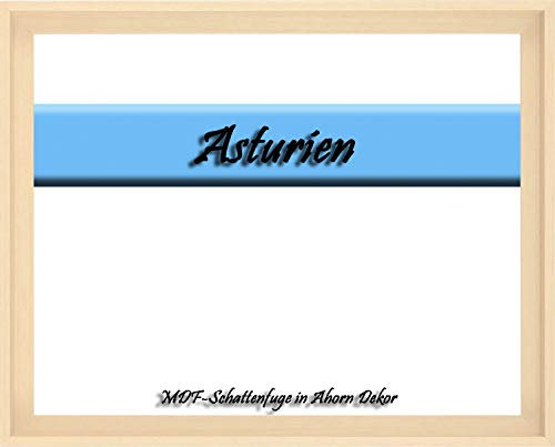 MDF-Leerrahmen ASTURIEN speziell für Leinwandbilder BZW. Keilrahmenbilder im Format 30 x 70 cm. Schattenfugenrahmen in der Farbe: Ahorn Dekor. 10 Farben zur Auswahl