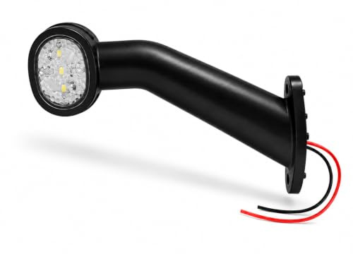AdLuminis LED Positionsleuchte Rot Weiß, E-Prüfzeichen + IP67, 12V 24V Begrenzungsleuchte, für Anhänger etc. (Rechts)