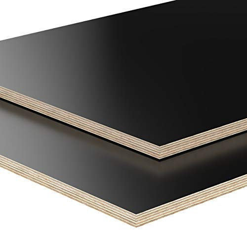 18mm Legno Compensato nero Pannello Multistrato rivestito melamminico tagliato fino a 200cm: 10x10 cm