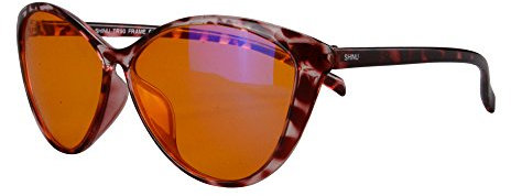 SHINU Layies Cateye Blaulicht Blockierende Computerbrille Nachtfahrbrille-5865(C3,orange Linse)