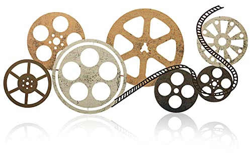 Moxweyeni Metal Movie Reel Wall Art Abstract Antique Movie Theater Decor Contemporary Decorative Wall Art Film Reel for Home Studio Decor(Colorful)