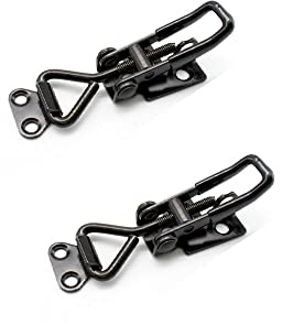 BDHI 2pcs Toggle Latch Clamp Heavy Duty Adjustable Toggle Clamp Heavy Duty 100KG/220lbs Holding Clasp Closure Steel Hasp Catch Clip for Door Cabinet Box Case Trunk Cases Smoker Lid Jig(Y120-2)