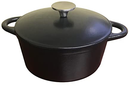 Cocotte en fonte - BAUMALU - 336407 - Ronde 26 cm - Noir mat