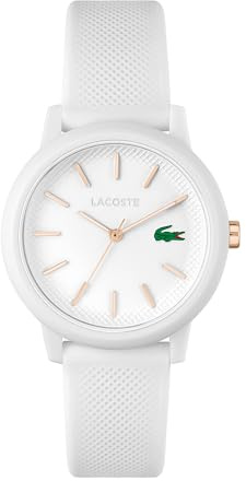 Lacoste Montre Analogique à Quartz pour Femme Collection LACOSTE.12.12 avec Bracelet en Silicone Blanc - 2001211