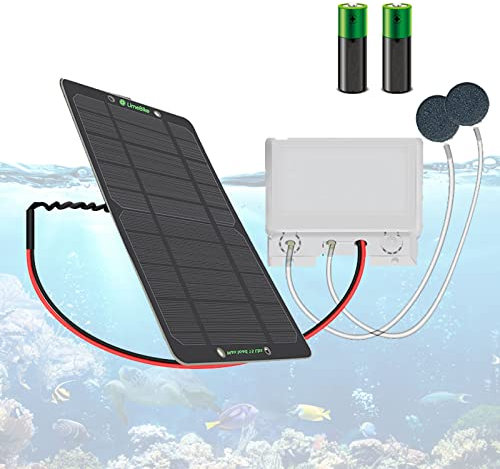 Solar Air Pump Kit, Solar Pond Aerator with 4400/8800mah Rechargeable Battery and Waterproof Case, Pond Fish Tank Garden Oxygenator, 2 Air Bubble Stones (Size:4400mah)
