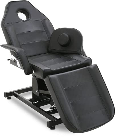 Barberpub Elektrische Tattoo Liege Massageliege, Kosmetikliege Set, Therapieliege Schönheitsausrüstung klappbar & höhenverstellbar, 0100 (Schwarz)