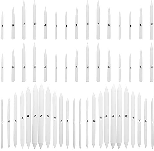 48 Stück Blending Stumps und Tortillions, Papierkunstmischer, Stumps, Tortillon, Kunststifte, Stumps in 6 Größen, Smudge-Sticks, Zeichenwerkzeuge, Zeichenzubehör für Künstler, Studenten, Malen,