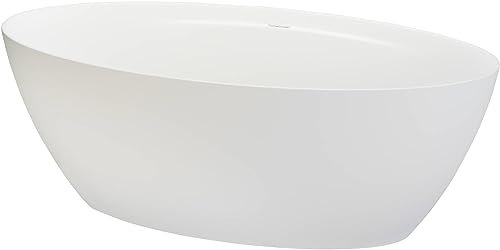 Ben Altea freistehende Badewanne - 170x85 cm - Solid Surface - Mat Weiß - Standbadewanne Solid Surface - Spa, für 2 Personen