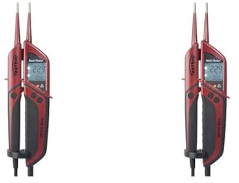 Testboy Profi III LCD Zweipoliger Spannungsprüfer CAT IV 1000 V mit FI-Test (großes beleuchtetes LCD, Einhandbedienung, Prüfung ohne Fingerkontakt), Rot/Schwarz (Packung mit 2)