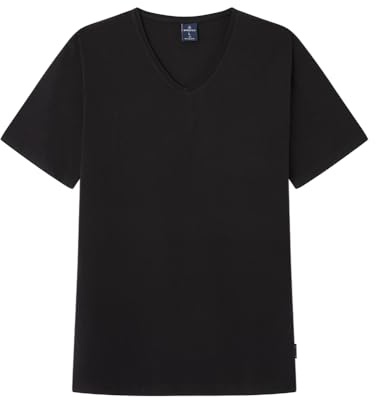 Springfield Camiseta de Lycra con Cuello En V Camiseta básica Pico algodón Lycra Hombre (Pack de 1)