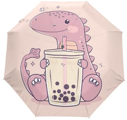 GAIREG Regenschirm mit Dinosaurier-Motiv, winddicht, automatisches Öffnen, Schließen, Reiseschirm