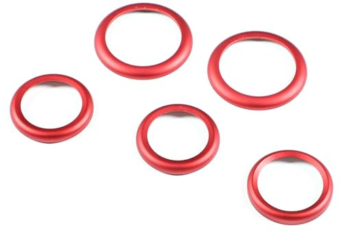 PIUGILH Cerchio decorativo per console centrale Adatto per FIAT 500 2010-2022, Cerchio decorativo per pulsante di avviso di sollevamento del vetro della console centrale Adatto per FIAT 500 Abbas 595