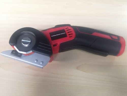 Anbull Kabellose Elektrische Schere, 4V Wiederaufladbarer Drehschneider mit Doppelsicherheitsverriegelung, Schneidet Karton, Teppich, Leder, Kunststoff, USB-C Aufladung, 1 Ersatzklinge