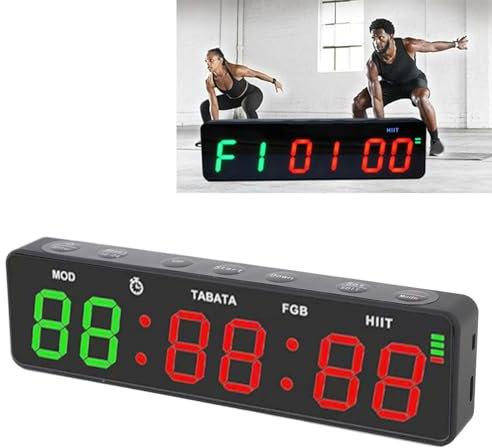 Timer du Gymnase, Minuteur de Chronomètre, Horloge de Gym Numérique, Horloge D'arrêt, 12h / 24h, Compte à Rebours de la Minuterie de la Forme de Fitness pour Le Yoga en Plein