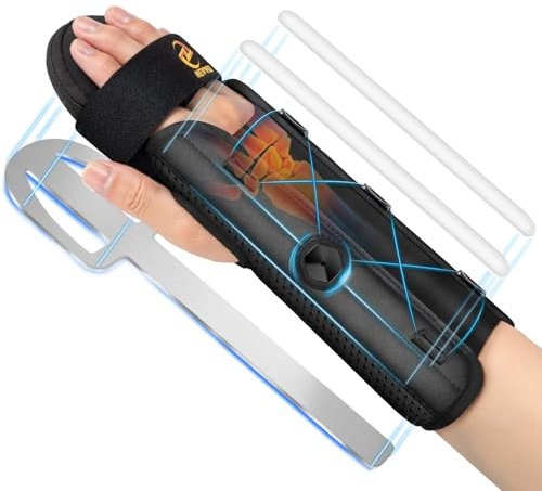 NEVVIS Handgelenkstütze mit verstellbarem Knopf und abnehmbarer Handgelenkschiene, zur Linderung von Tendinitis, Arthritis, Schlaganfall-Schmerzen usw., für beide Hände (S/M)