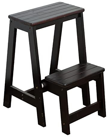 Taburete de Escalada para Interiores, Taburete Plegable de 2 Niveles, Escalera de Madera, Taburete multifunción, Silla de mostrador portátil, Banco de Zapatos/Estante para Flores para el hogar y la