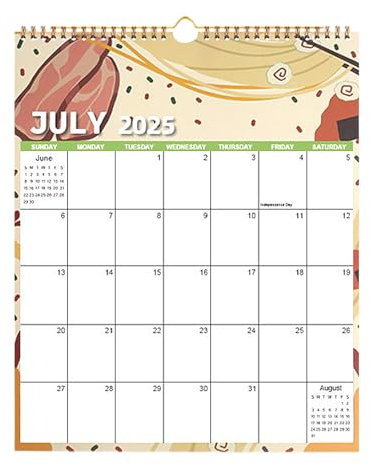 Calendario da parete 2025-2026, calendario mensile, rilegatura a doppio filo, da luglio 2025 a dicembre 2026, pianificatore per allenamento a parete, pianificazione di lavoro, pianificazione familiare