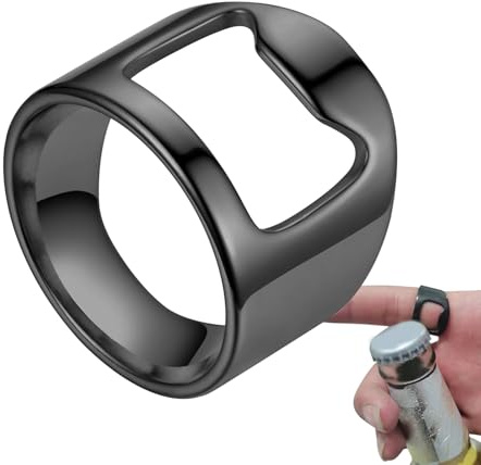 Anillo de abrebotellas de camarero,Anillo Abrebotellas | Herramienta creativa de barra de cerveza - anillo de barman de acero de titanio, abrebotellas de cerveza portátil creativo para camareros