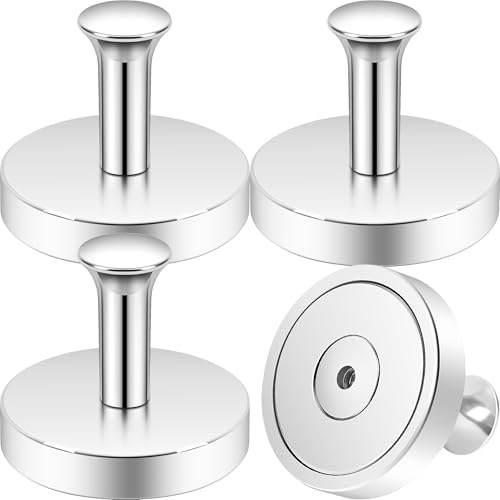 Neosmuk Magnethaken für Kränze – 4er-Pack Extra Starke Silberne Haken, 50kg Tragkraft, für Kränze, Kreuzfahrtkabinen, Mäntel, Schlüssel & Ordnung | Starker Magnetischer Kleider- und Kranzhaken für Metalltüren, Taschen, Handtücher, Strümpfe und Kreuzfahrtkabinen
