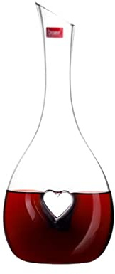 Decantador de vino, Heart Shaped Decanter Lead Free Crystal Glass Laser Cold Cutting Process Large Cup Belly Design 14.3 cm Diameter 36.5 Height Red Wine Decoration Gift