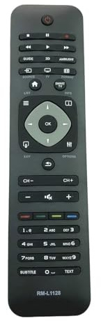 ATOMUSERLY 1 Control Remoto Universal RM-L1128 for televisores LCD HD 55PFL5537K, 55PFL5527K, 55PFL5507K, RC2048, RC2543 y RC7807