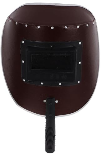 Anneome Handheld Welding Mask with Vulcanized Fibre Paper Wood Shield Lightweight Semi-automatic Welding Shield for Cutting Grinding Portable Welder Protection