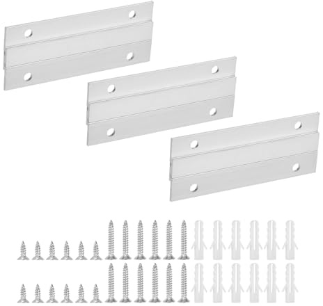 QUARKZMAN 3 Paar Französische Cleat Bilderaufhänger 4 Aluminium Z Aufhänger Hochbelastbar Z Bar Clips Verriegelbare Wandmontage Halterung Aufhängungsset Für Spiegel Bilderregal
