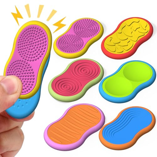 Magnetiska fidget-leksaker, Moxiewell 6 stycken magnetiska fidget-glider, sensoriska leksaker i silikon för autism och ADHS, stressminskning, sensorisk anti-stressleksaker för vuxna och barn