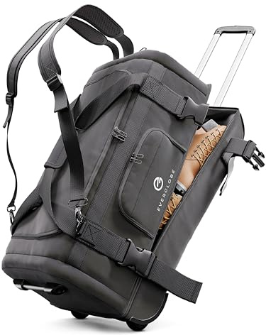 Reisetasche mit Rollen 120L XXL Schwarz | 3in1 Trolley, Rucksack & Tasche