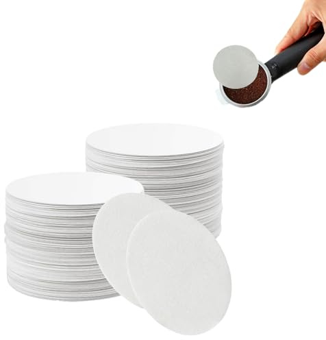 NIVRAIN 500 Pezzi Filtro Carta Caffe, Filtro per Carta Espresso, Meticoloso Carta Filtro per Caffè Rotonda, Adatti per Macchine da Caffè a Filtro Domestiche e Macchine per Caffè Espresso da Bar (54mm)