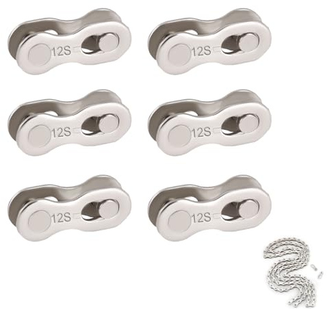 ZMZaoan Eslabón Rápido Cadena Bici, 6 Pares (12 velocidades) | compatibles con 6/7/8/9/10/11/12 velocidades. Montaje sin herramientas, resistente al desgaste, transmisión suave.