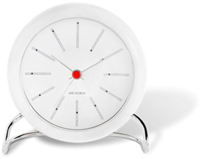 Arne Jacobsen Tischuhr Ø11 cm Bankers Originaldesign Kreative Details, Weiss