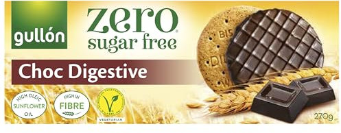 Gullón Biscotto Digestivo Cioccolato, ZERO senza zuccheri, Scatola 270 g