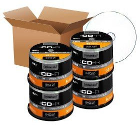 Intenso CD-R 80 min / 700 MB 52x, Voll bedruckbar, 200 Stück in Cakebox