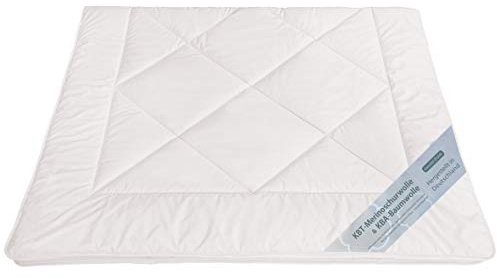 franknatur Bettdecken KBT Merino Schafschurwolle Winter Decke Bio KBA Baumwolle waschbar Natalia, Größe:135 x 200