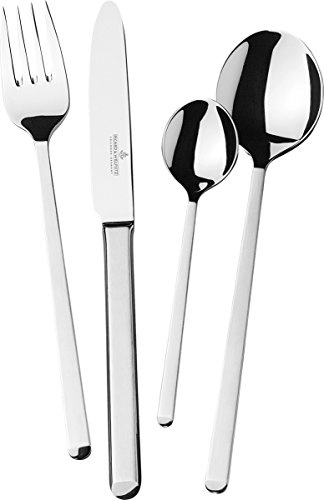 Picard & wiel Pütz 446201 Portofino Ménagère 72 pièces dans Un Coffret Divers Sets de Couverts en Acier Inoxydable Massif, Argent