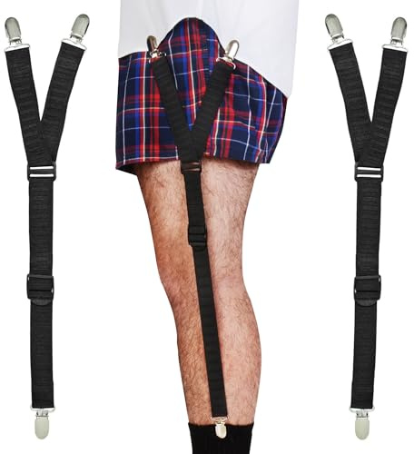 World’s Best Shirt Stays for Men, Shirt Garters & Sock Garters, Mens Shirt Stays, Police (Y-Style Black, Select Series)