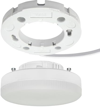 Long Life Lamp Company 3w LED GX53 Under Cabinet Round Light Fitting Replaceable Bulb Cool White