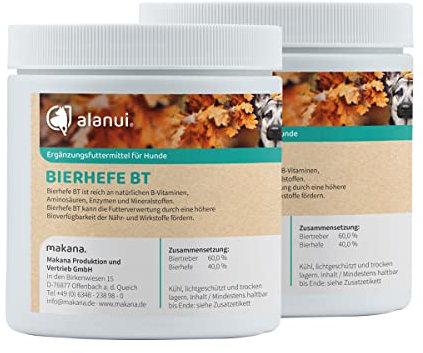 alanui Bierhefe BT (Biertreber) für Hunde, 2 x 250 g Dose