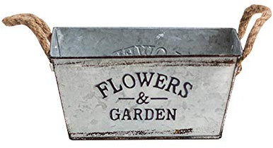 Leisuretime - Maceta para plantas vintage con asas de cuerda de algodón anticaracol, macetero para hierbas aromáticas, jardín, interior al aire libre, maceta de flores, jardín hierbas jarrón