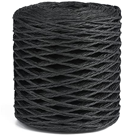 G2PLUS Natürliches Papierkordel 200M x 2 mm, Schwarz Papierschnur Paketschnur Dekokordel zum Basteln Floristik Hochzeitsstrauß Verpackung Blumengesteck