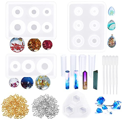 Woohome Lot de 8 moules en silicone en forme d'œuf, ciel étoilé, boule de moulage en silicone, bandes de diamant