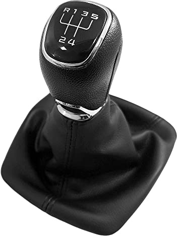 Boloromo Schaltknauf Schalthebel Rahmen Schaltmanschette Schwarz mit Staubschutz aus Leder Car Stick Gaiter-Manschette Für Golf V VI MK5 MK6 1K 5K 2005-2014 5-Gang 1K0711113CG