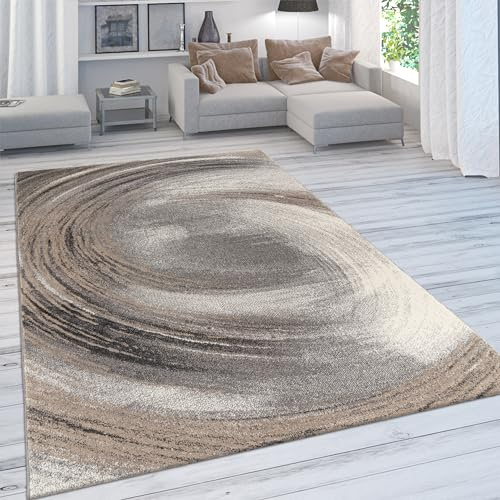 Paco Home Teppich Wohnzimmer Schlafzimmer Kurzflor Vintage Optik Bunt Modern Pastell Abstrakt, Grösse:160x230 cm, Farbe:Beige 3